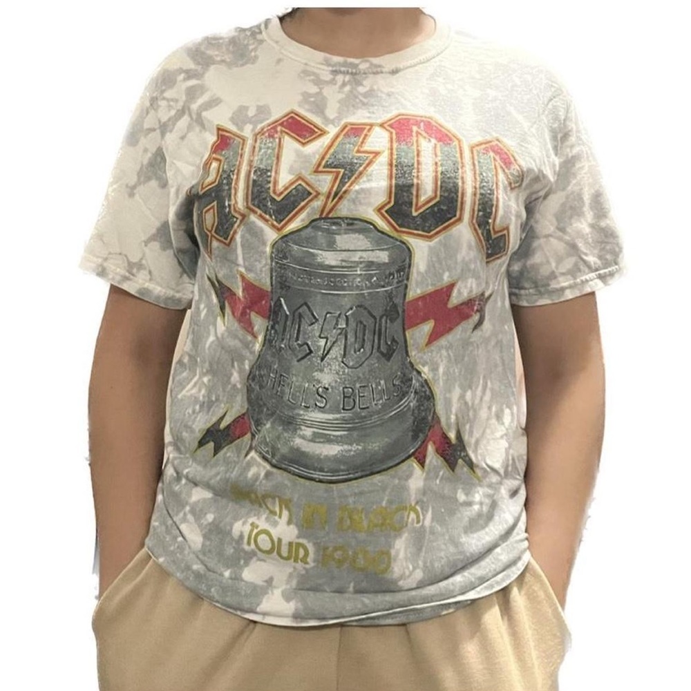 Bleach tie dyed AC⚡️DC tshirt